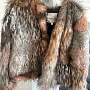 BB Dakota Cropped Faux Fur Jacket- NEW